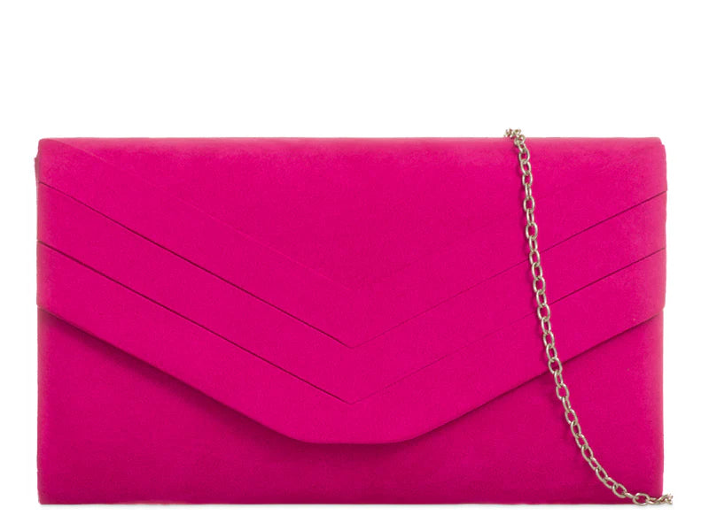 Fuchsia Pink Envelope Clutch Bag