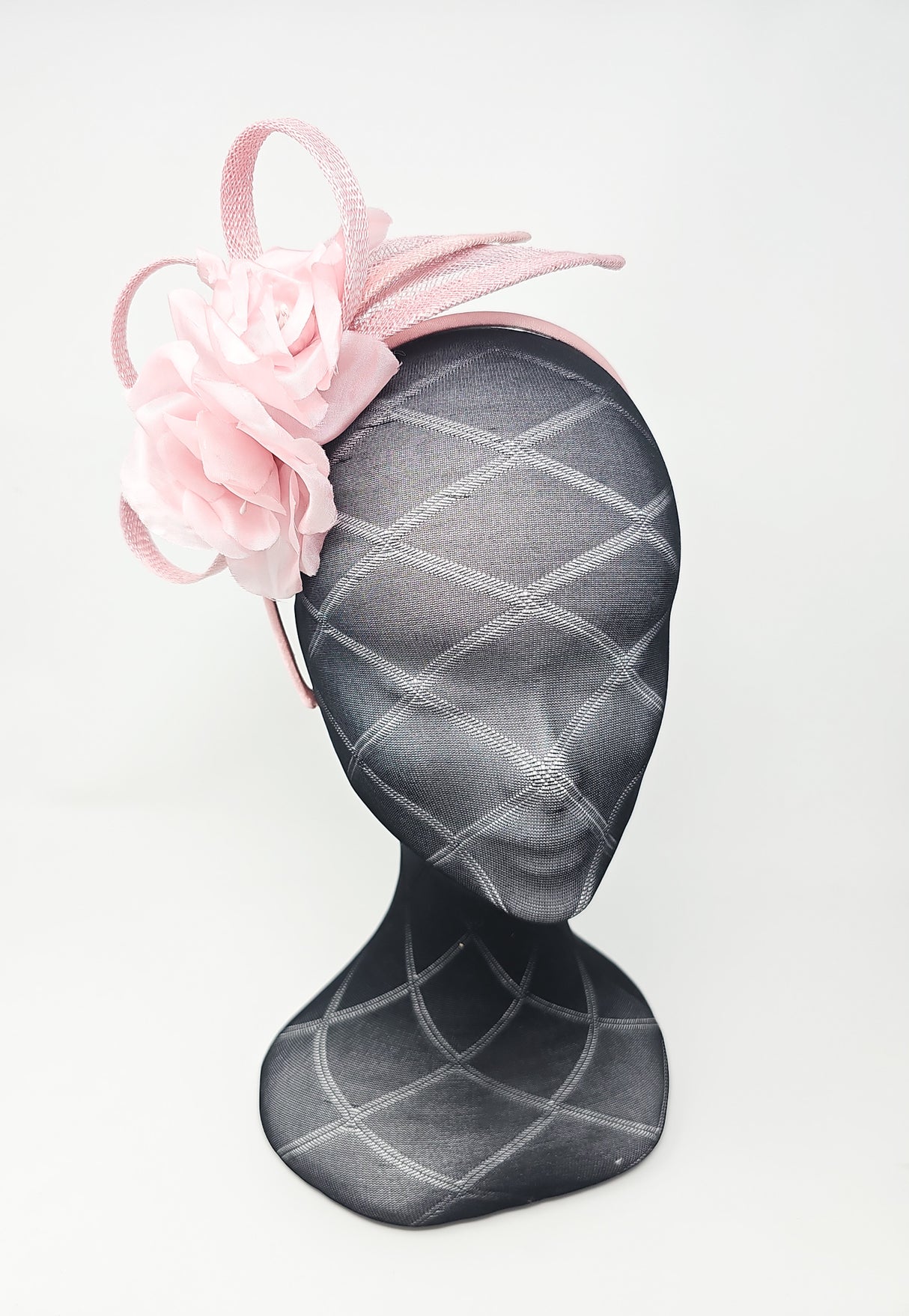 Blush Rose Pink Flower Loop Hairband Fascinator