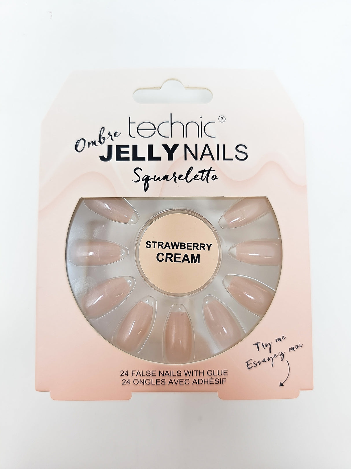 Technic Ombre Jelly Nails Squareletto Strawberry Cream