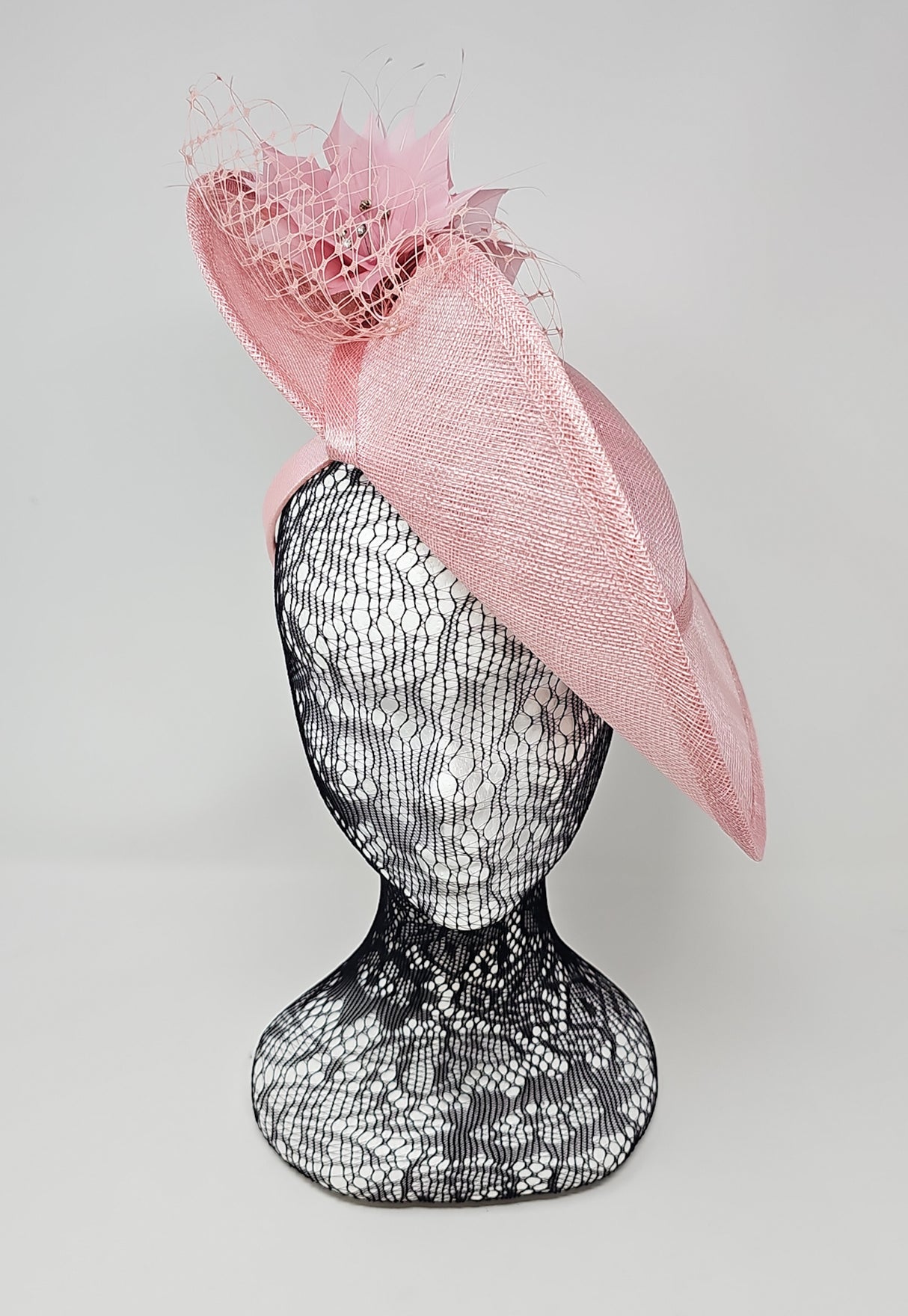 Dusky Rose Pink Disc Floral Hairband Fascinator