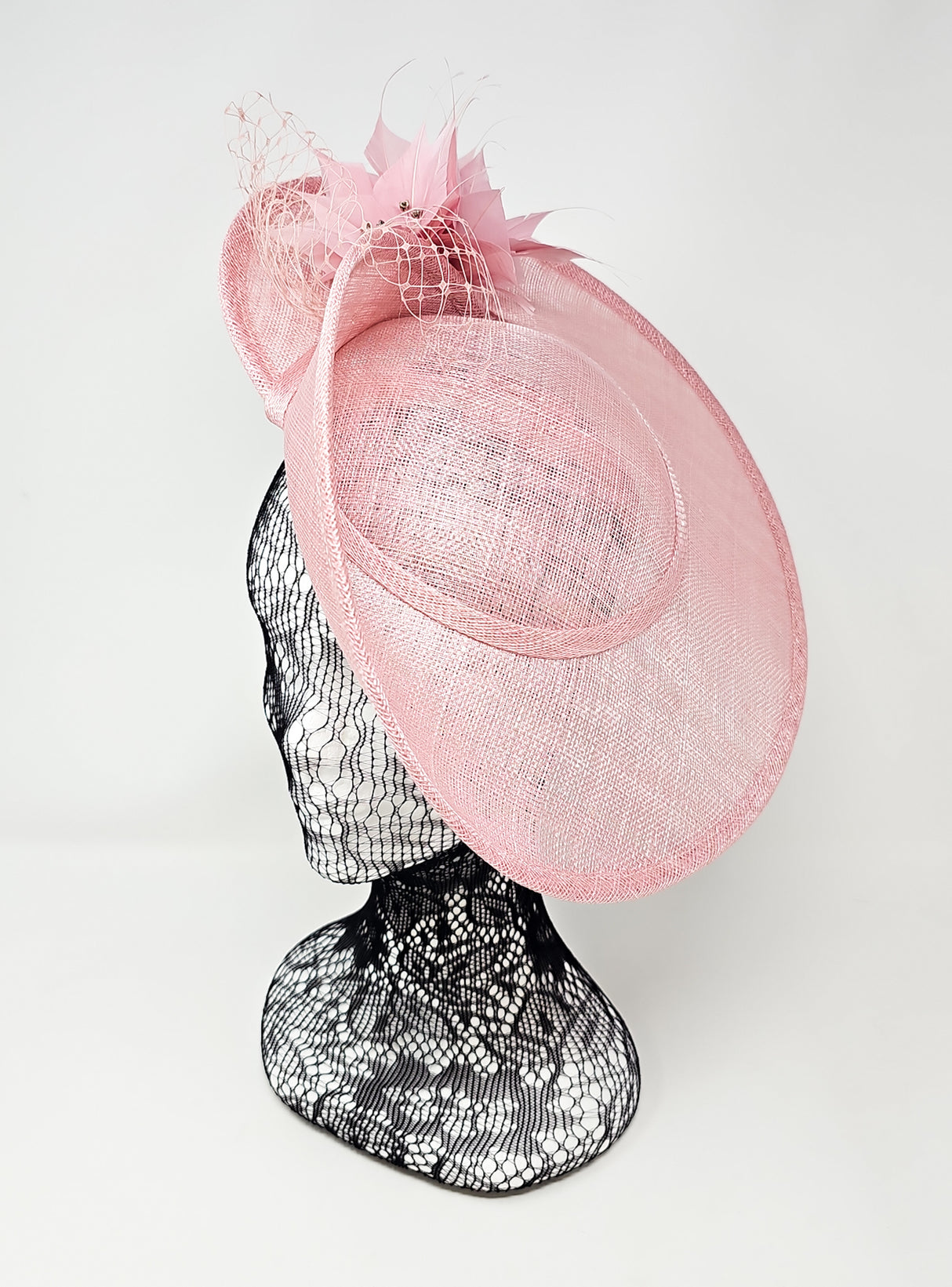 Dusky Rose Pink Disc Floral Hairband Fascinator