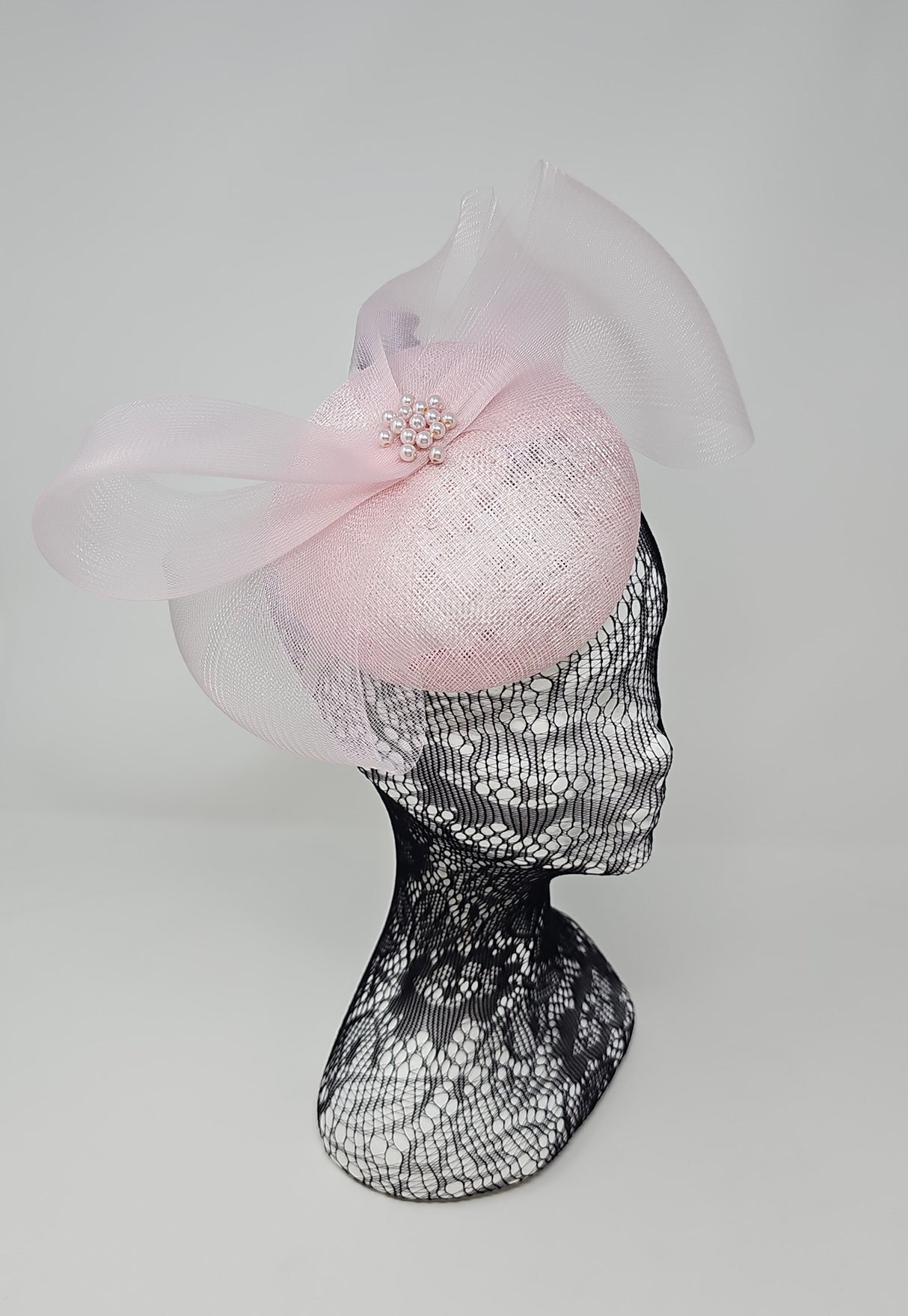 Sorbet Pink Organza Bow Pillbox Fascinator