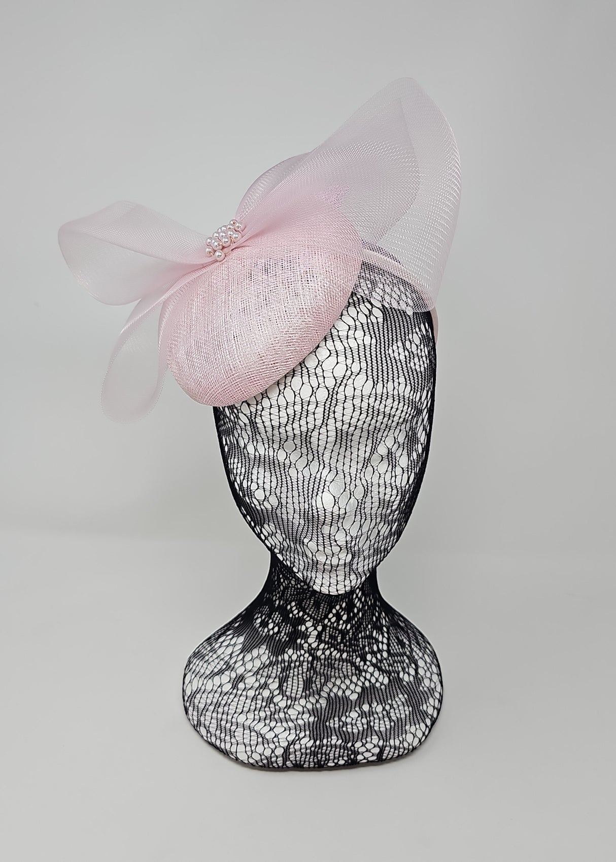 Sorbet Pink Organza Bow Pillbox Fascinator