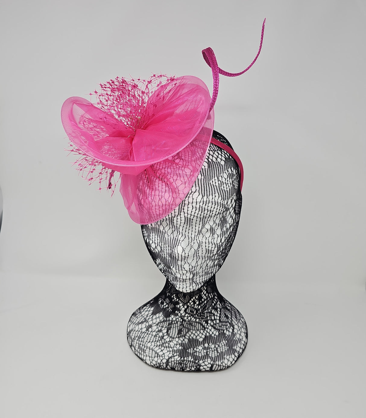 Magenta Pink Organza Net Hairband Fascinator