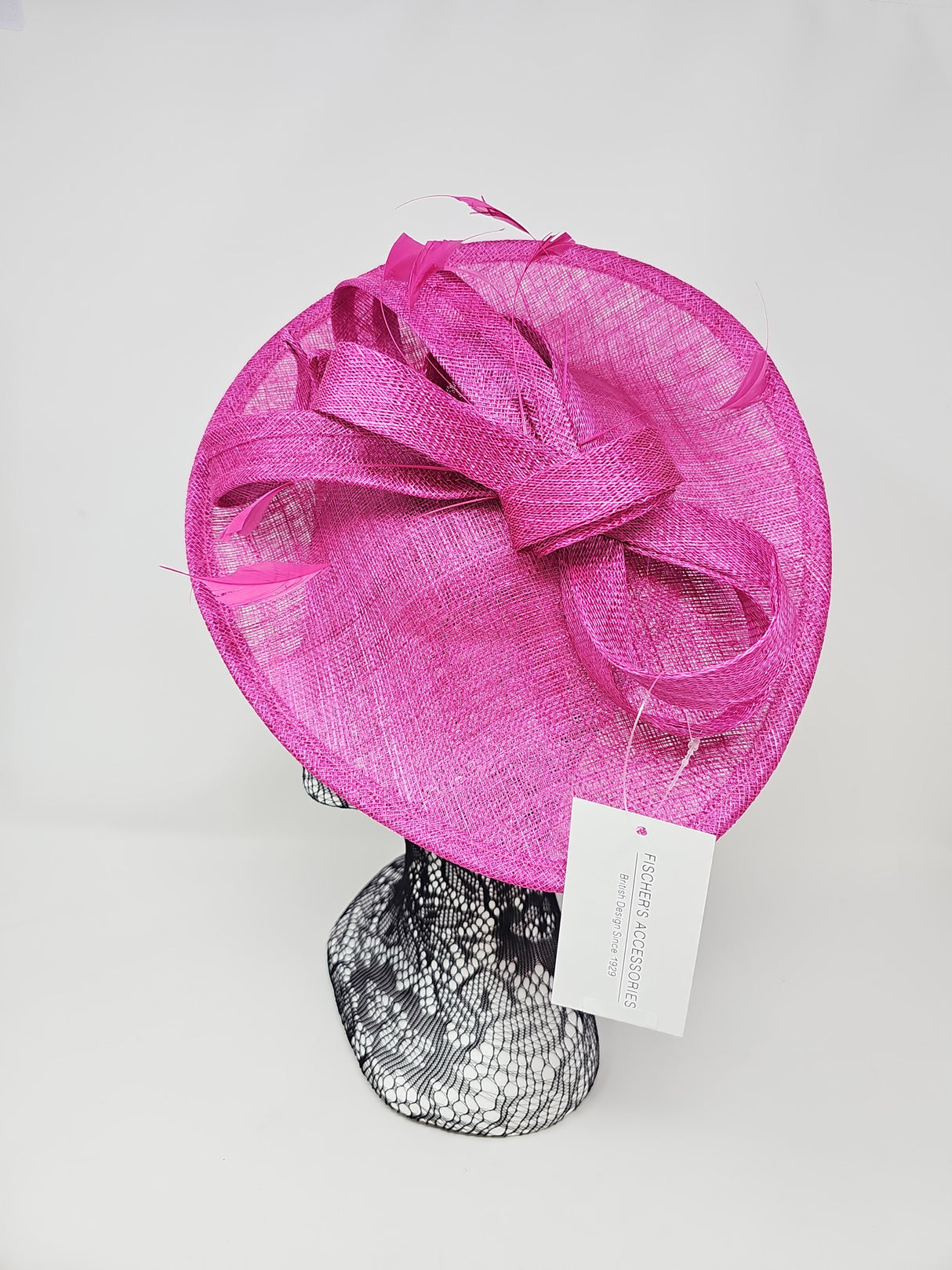 Magenta Pink Oval Disc Hairband Fascinator