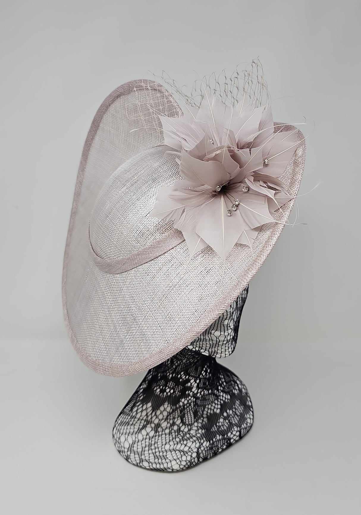 Metallic Pearl Silver Disc Floral Hairband Fascinator