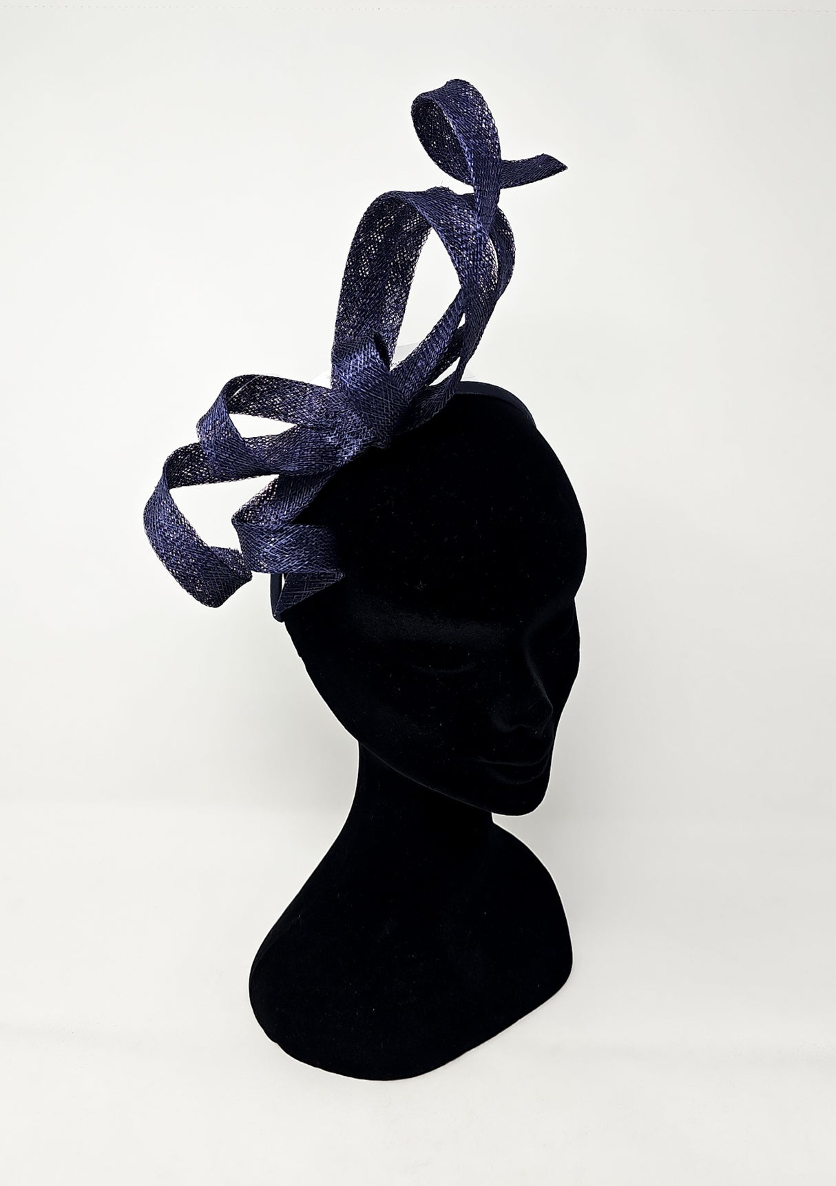 Navy Spiral Twist Hairband Fascinator