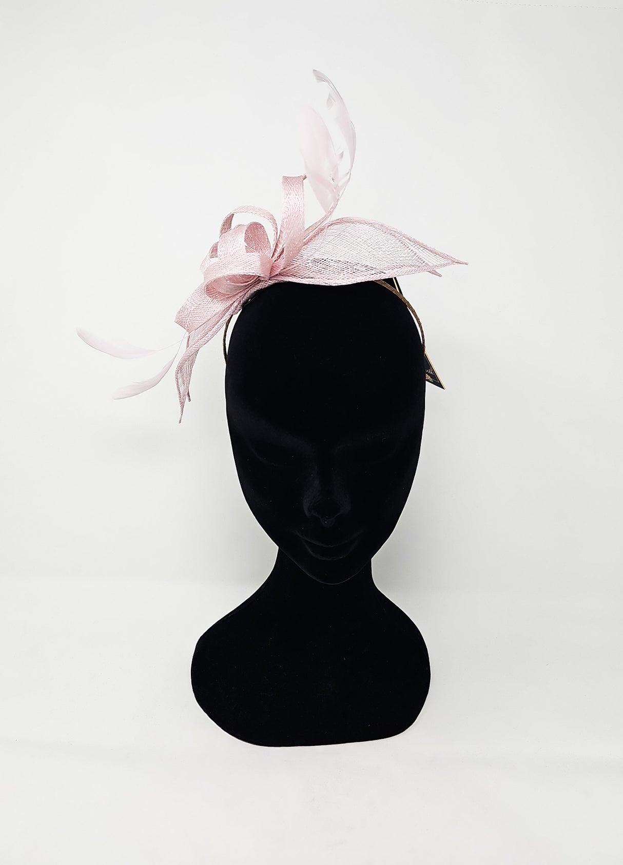 Quartz Pink Looped Feather Hairband Fascinator