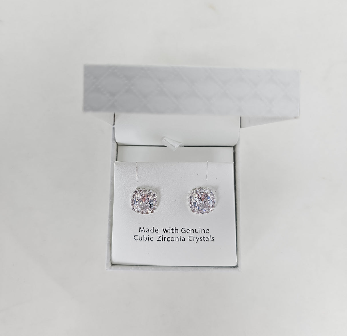 Eternity Silver Crystal Stud Earrings