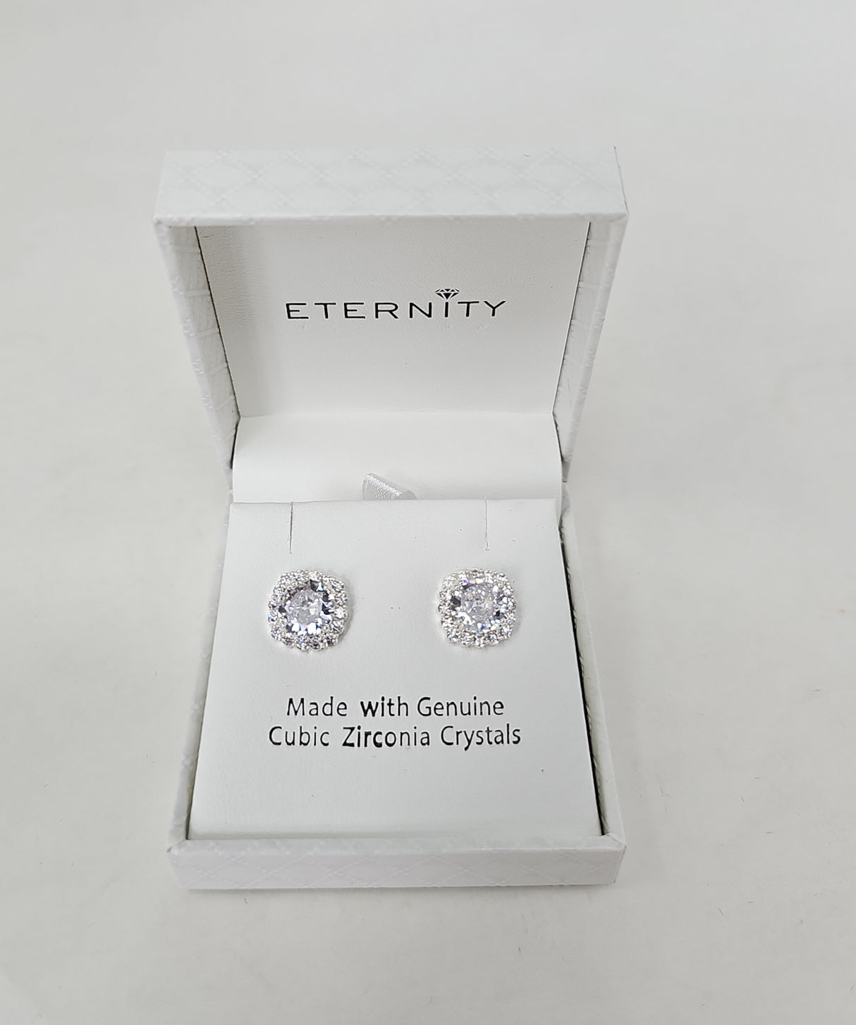 Eternity Silver Crystal Stud Earrings