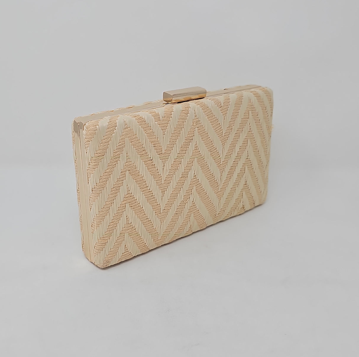 Peach & Nude Chevron Clutch Bag