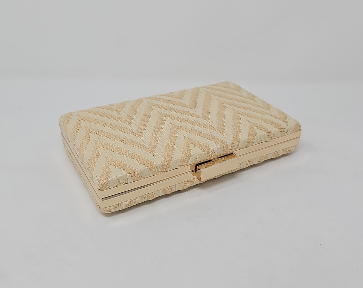 Peach & Nude Chevron Clutch Bag