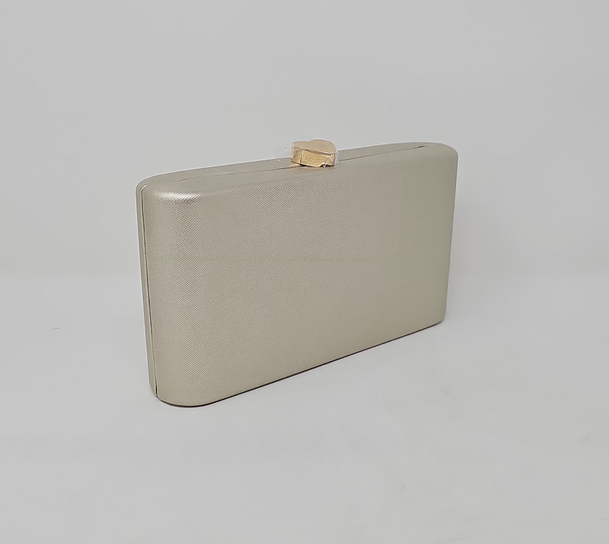 Gold Shimmer Heart Box Clutch Bag