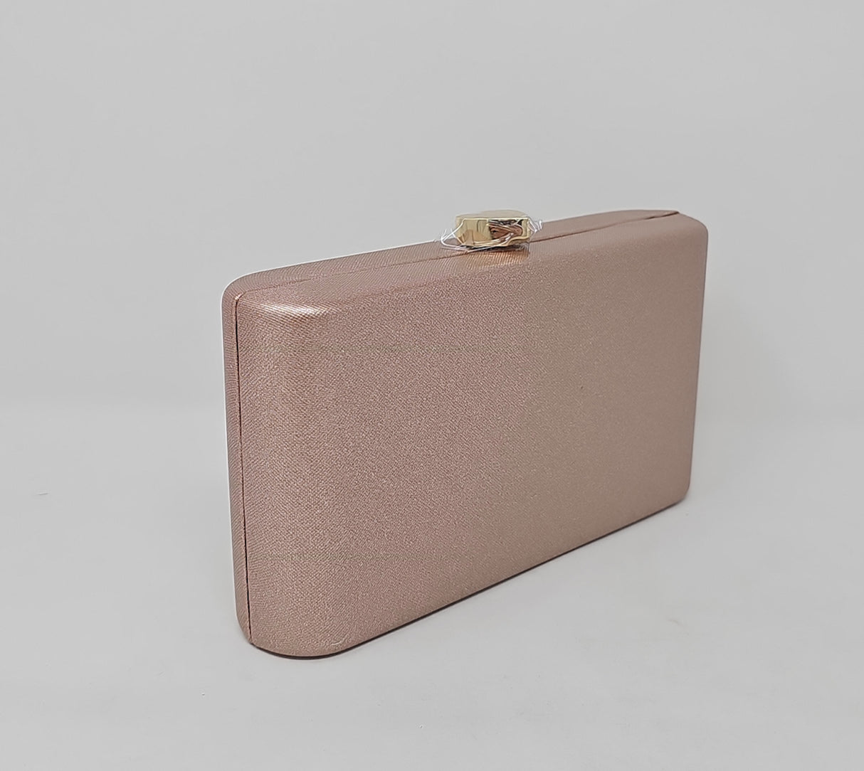Rose Gold Shimmer Heart Box Clutch Bag