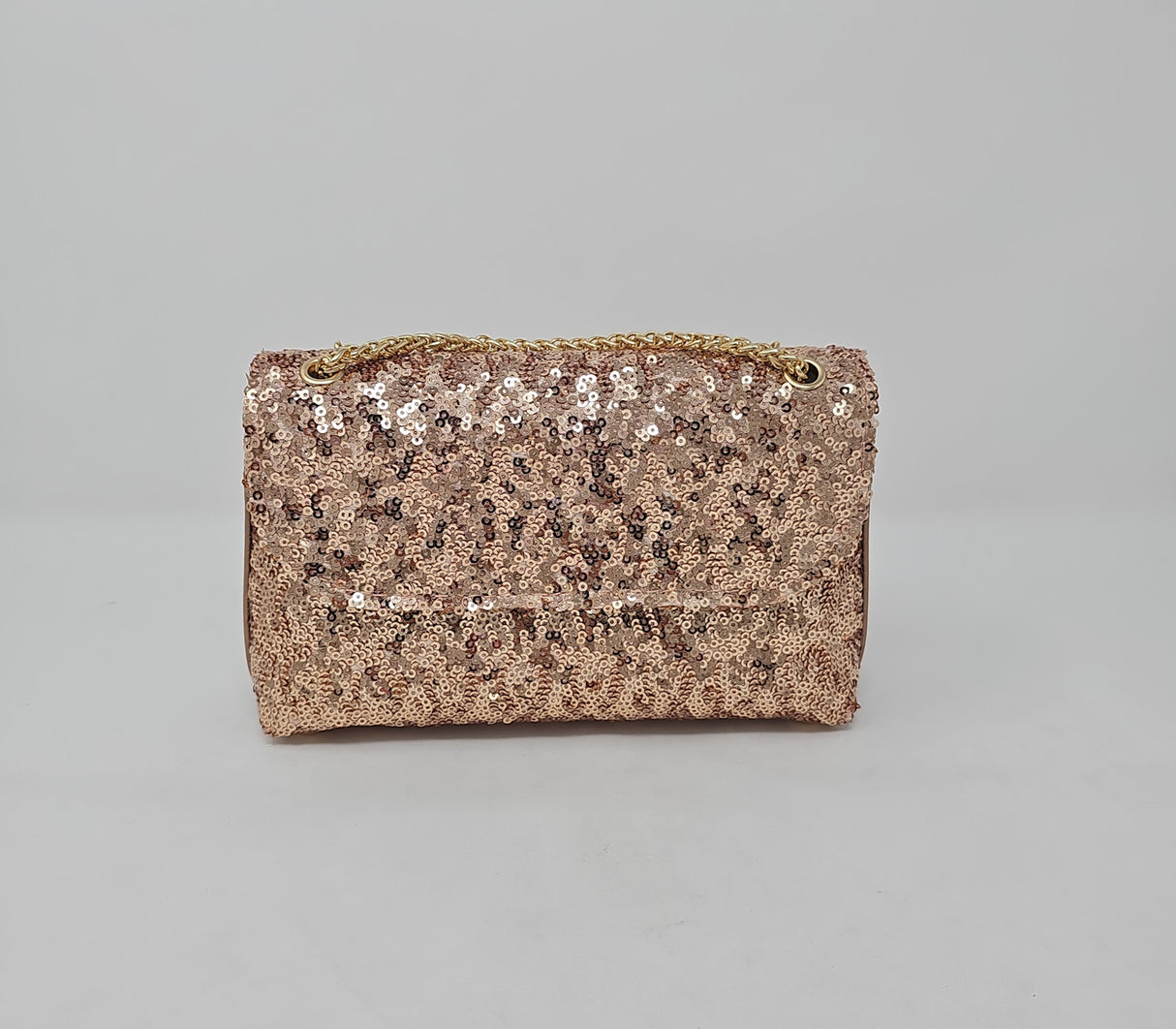 Rose Gold Sequin Glitter Clutch Bag