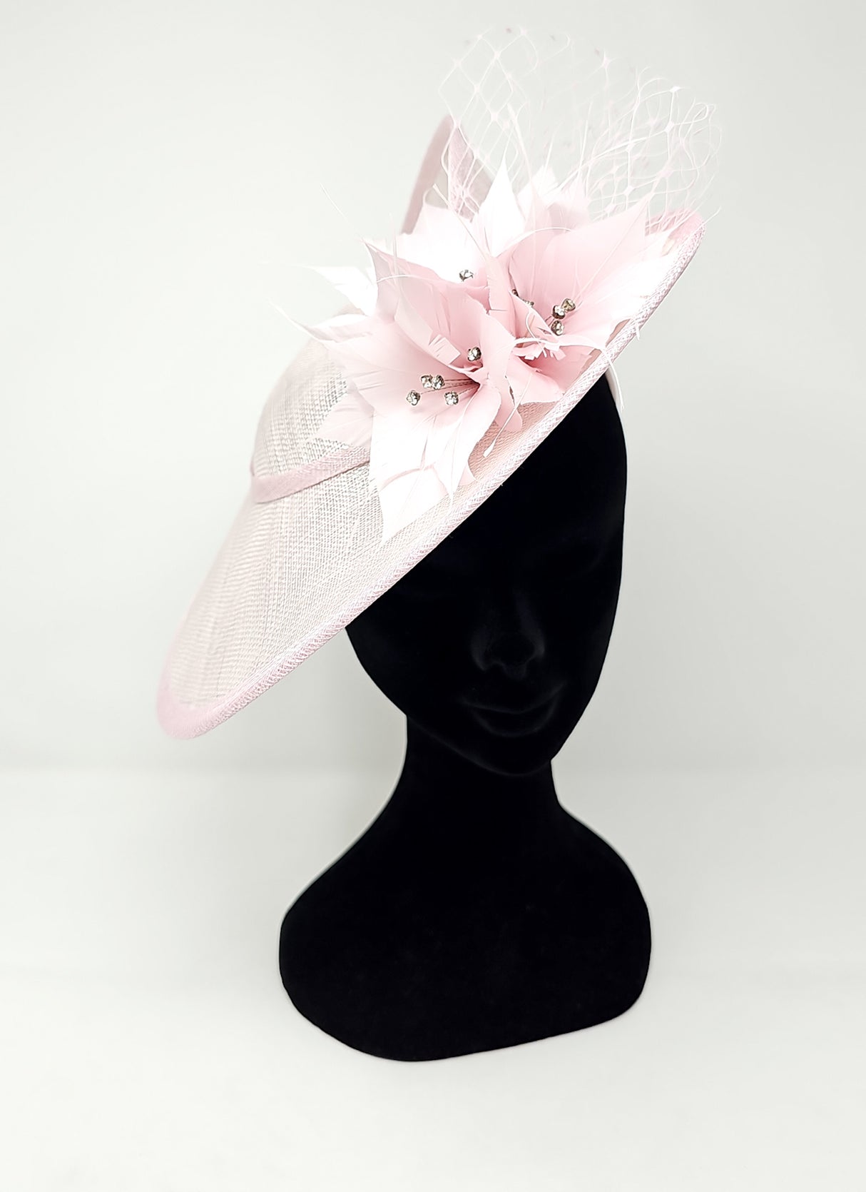 Metallic Sorbet Pink Disc Floral Hairband Fascinator