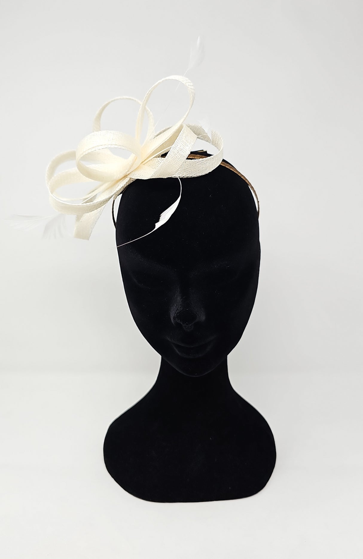 Ivory Looped Feather Hairband Fascinator