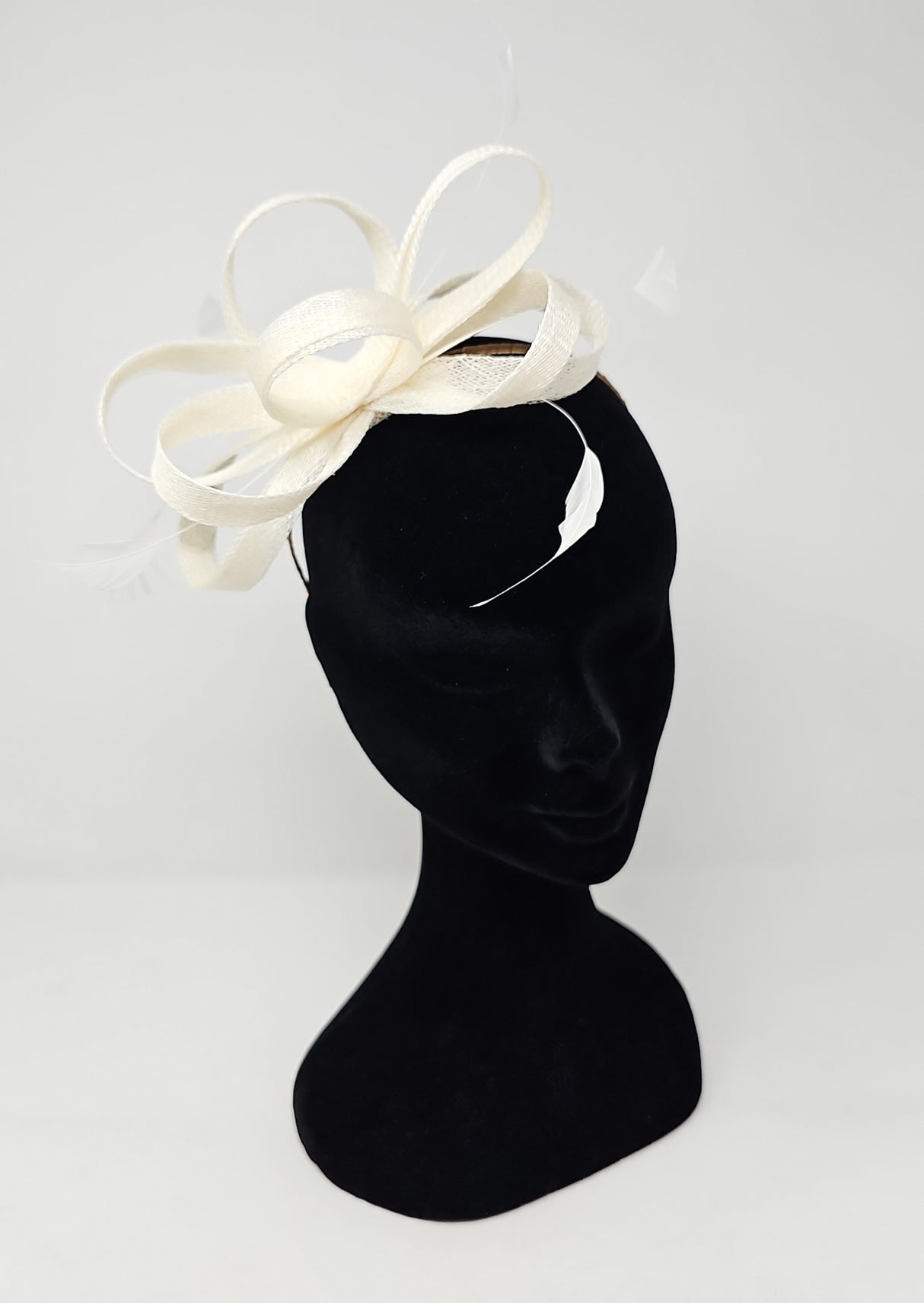 Ivory Looped Feather Hairband Fascinator