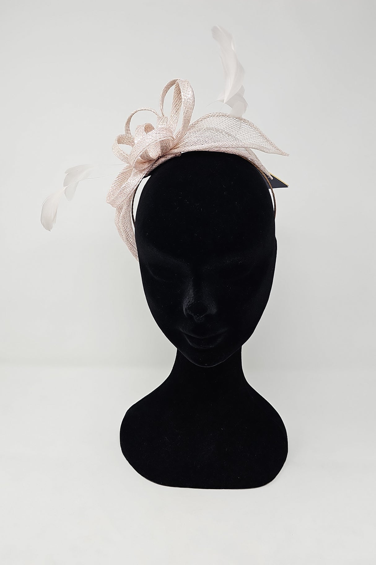 Oyster Silver Looped Feather Hairband Fascinator