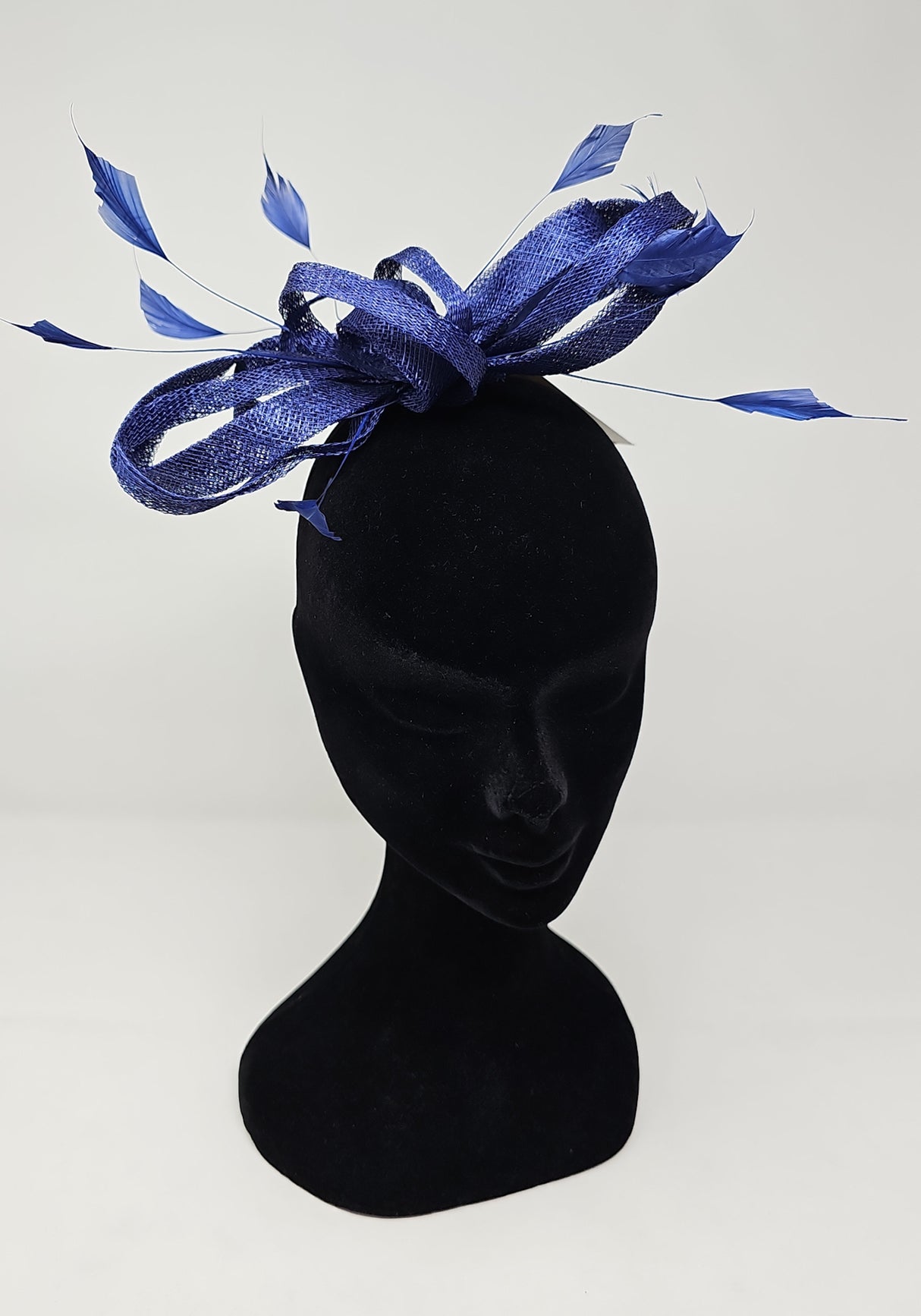 Marine Blue Slide Feather Fascinator Clip