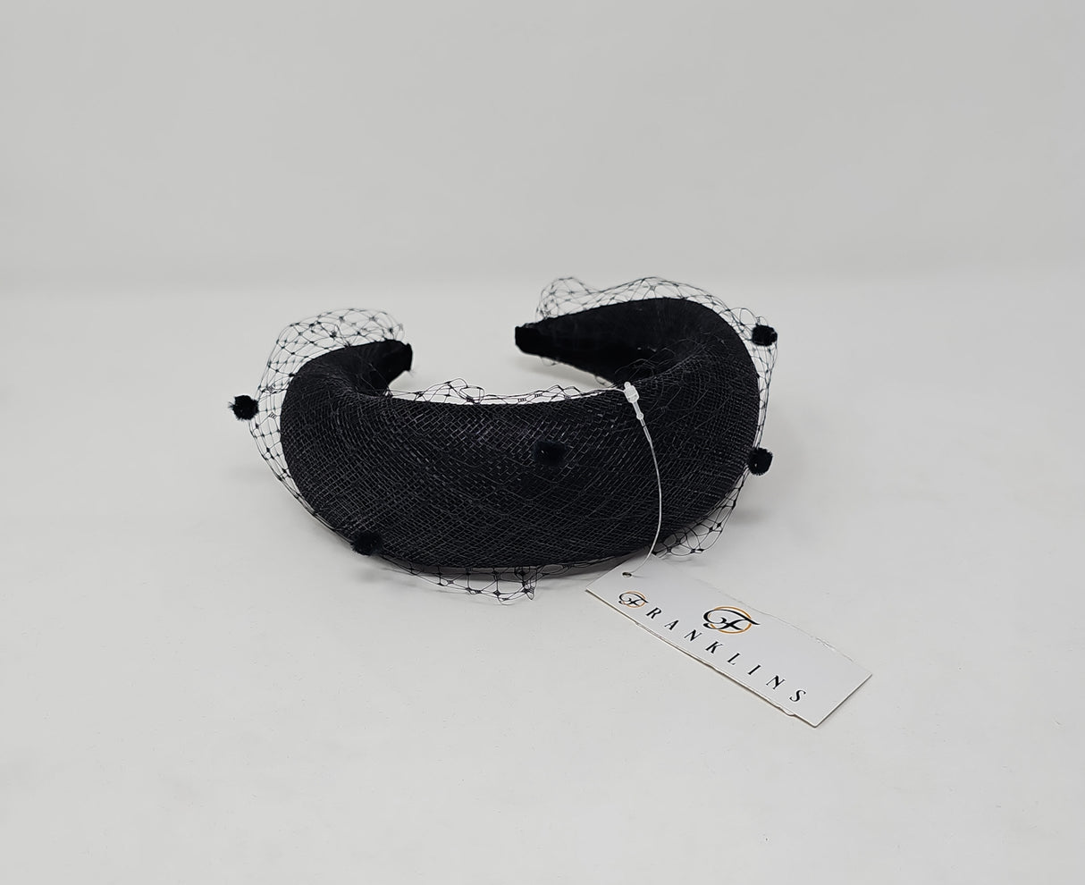 Black Veil Net Headband Fascinator