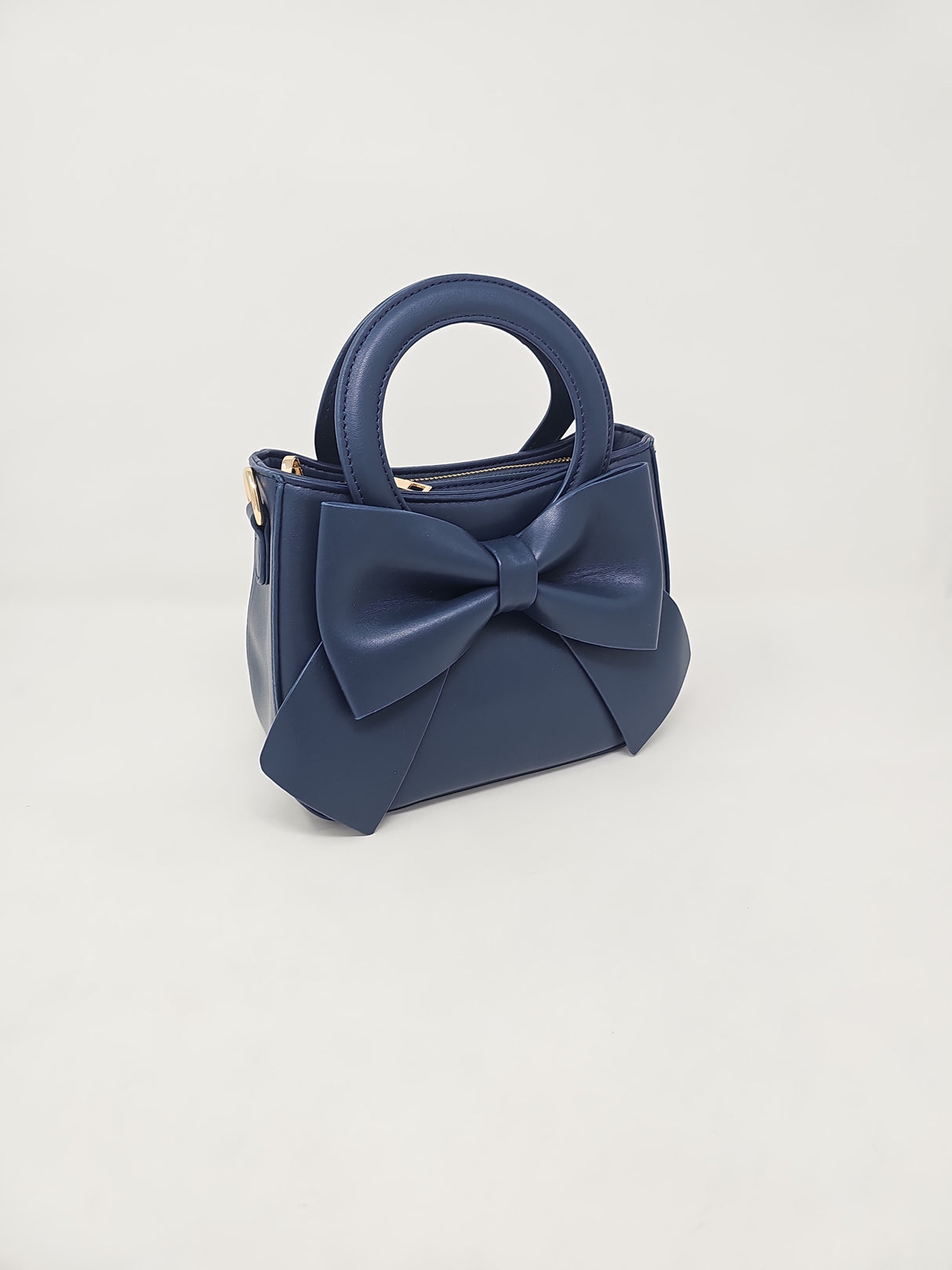 Navy Bow Mini Clutch Bag