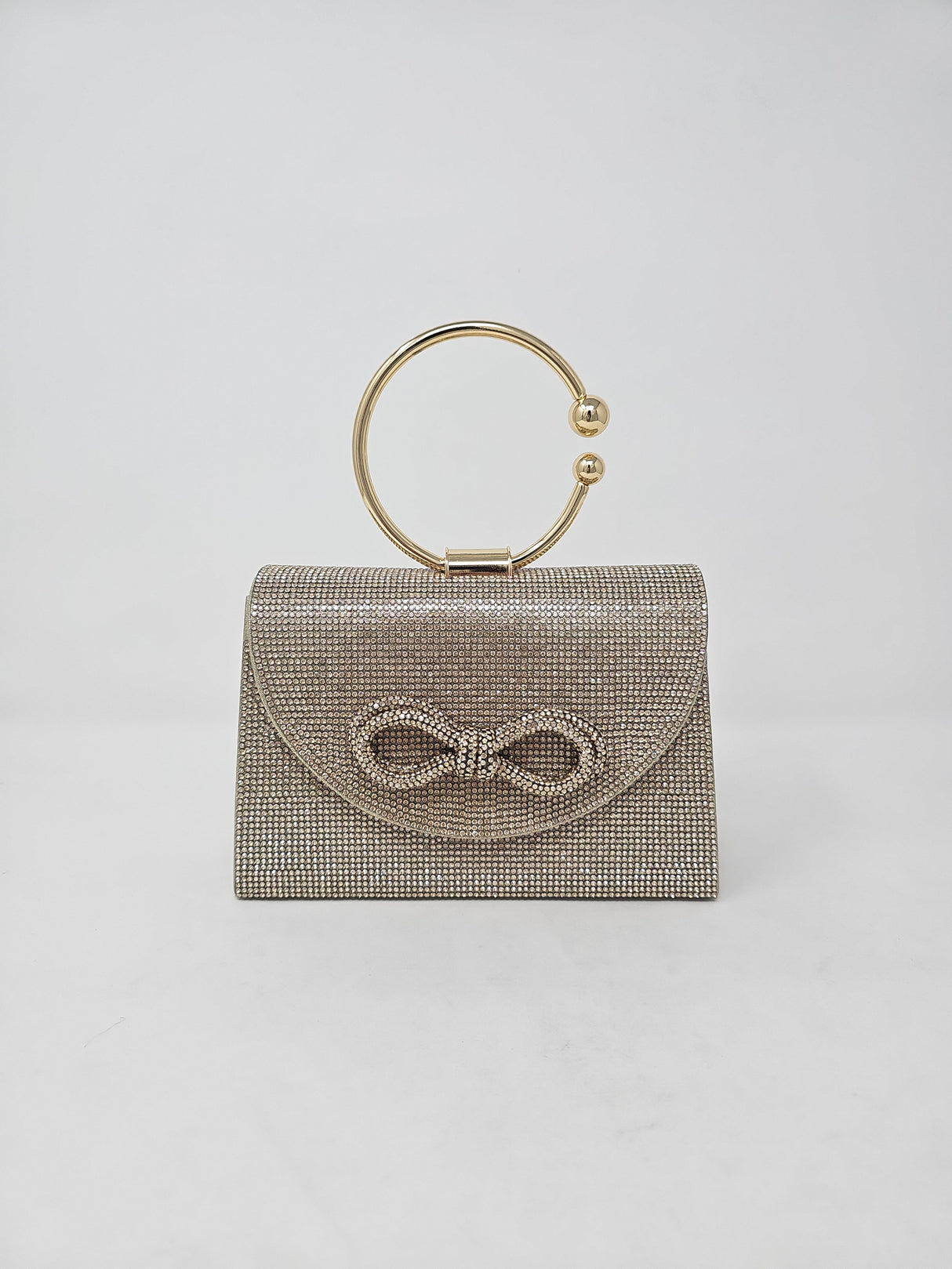 Gold Bow Crystal Mini Handbag