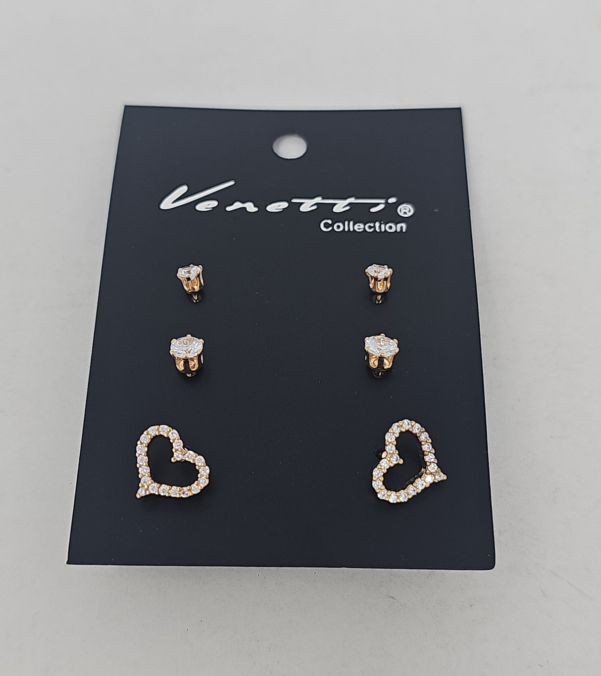 Gold Diamanté Mini Crystal Stud Earrings Set