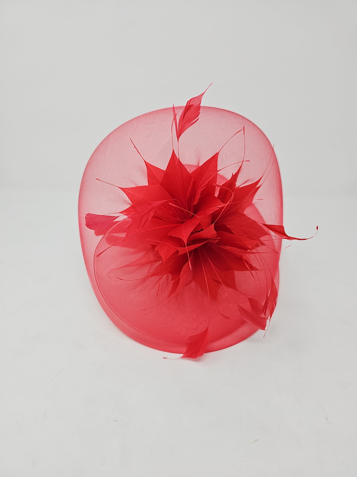 Tulip Red Organza Halo Fascinator