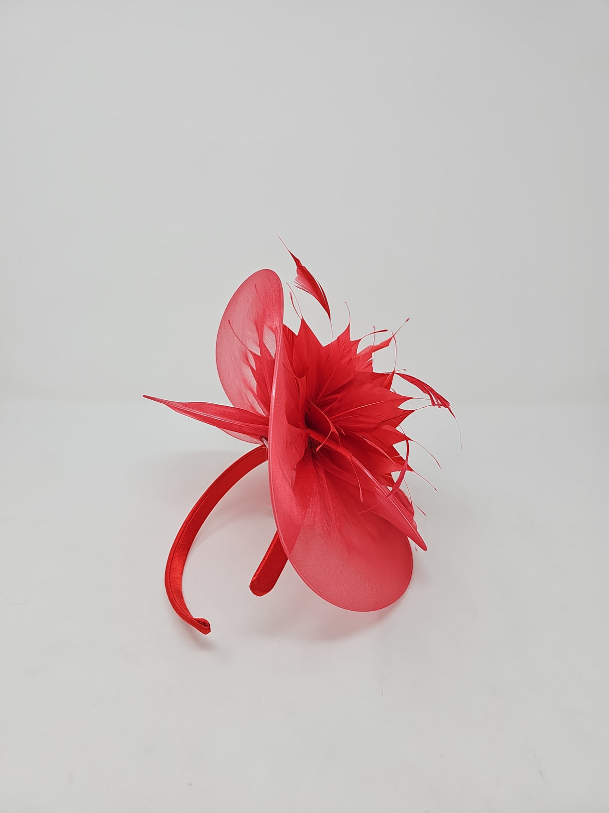 Tulip Red Organza Halo Fascinator