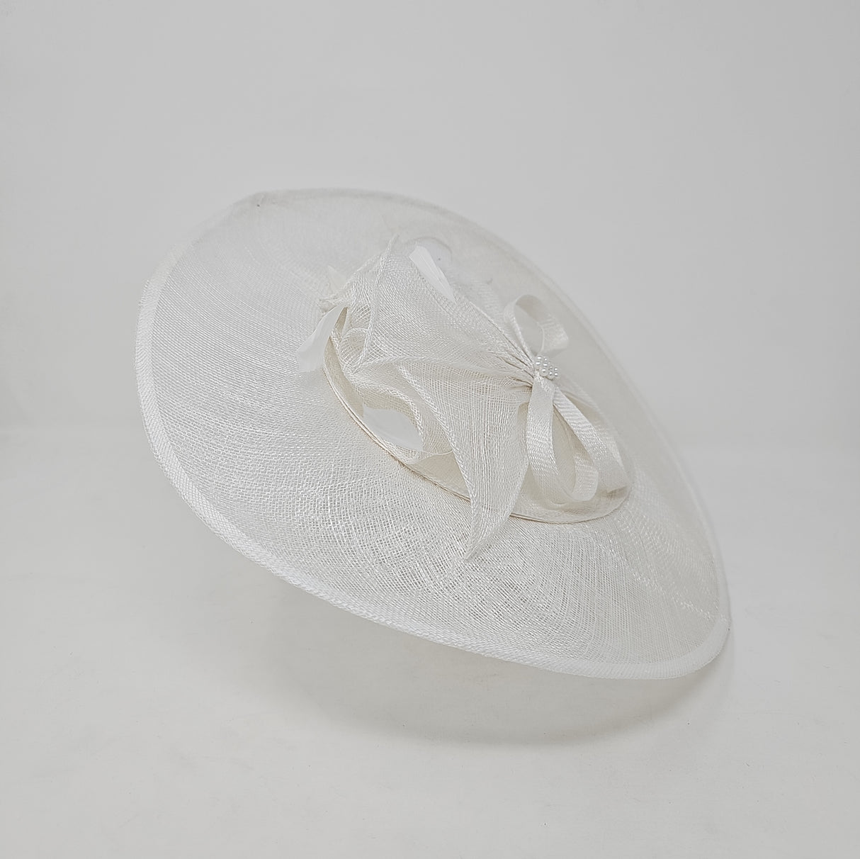 White Disc Hairband Fascinator
