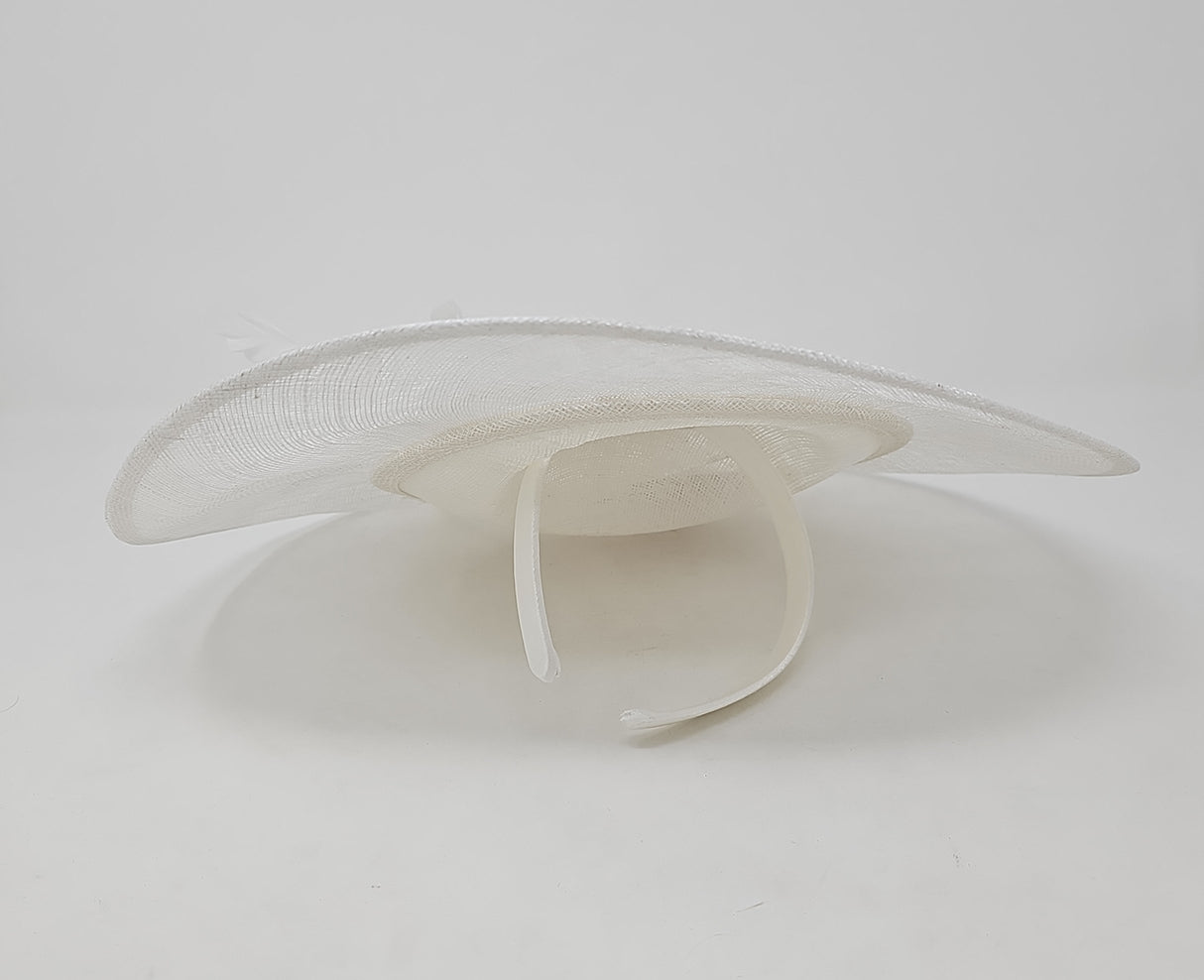 White Disc Hairband Fascinator