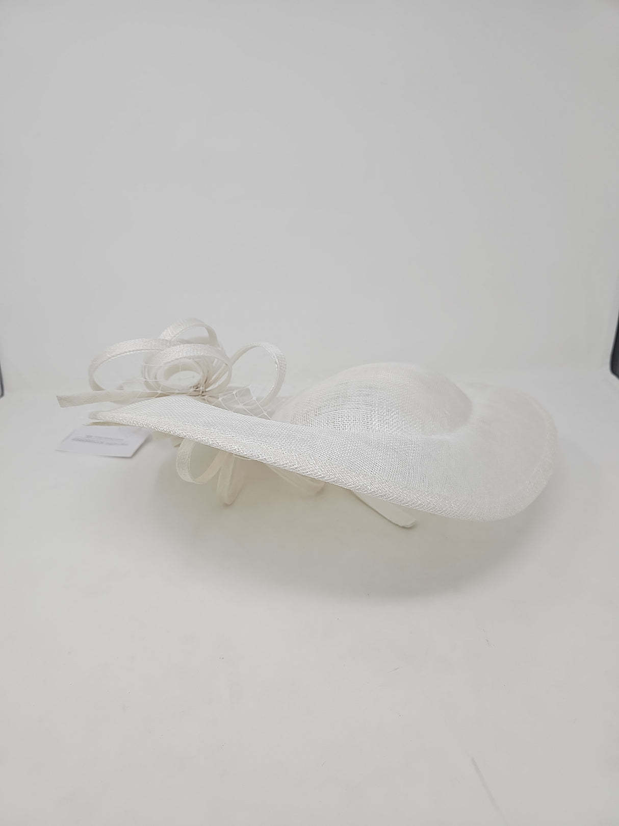 White Large Disc Hairband Fascinator