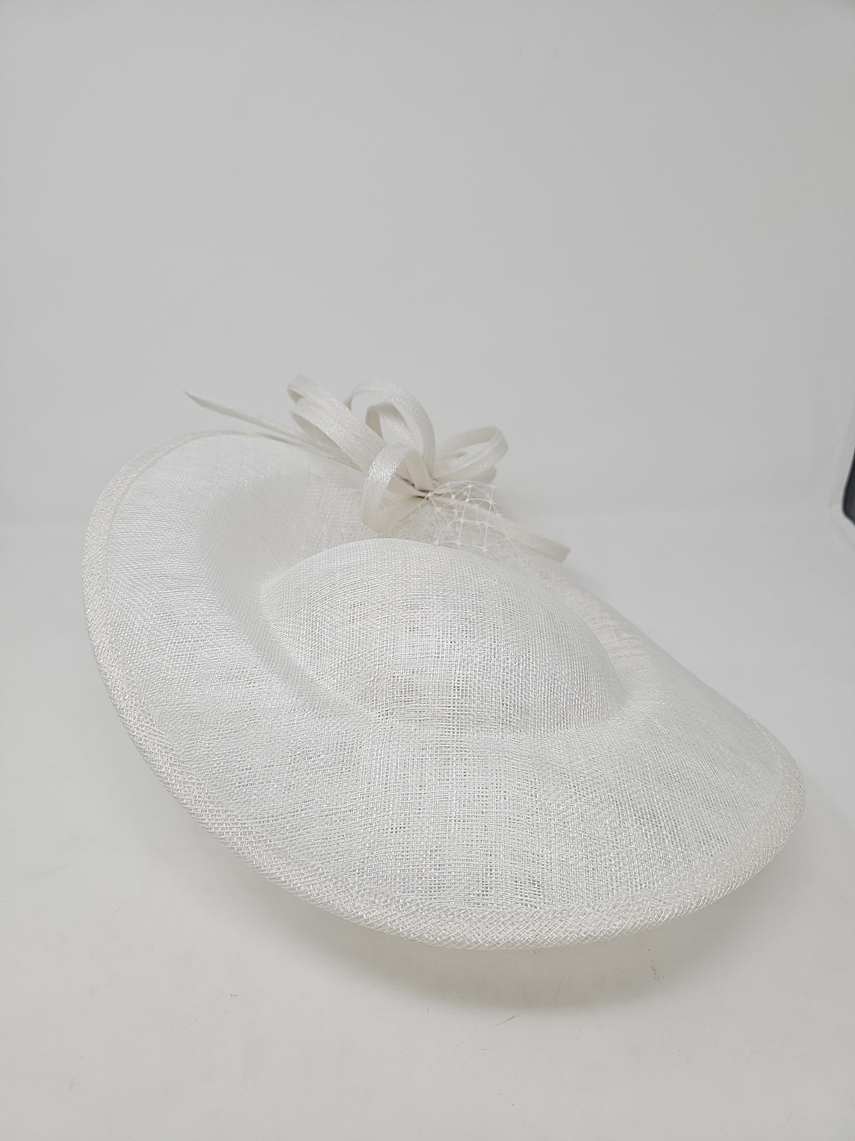 White Large Disc Hairband Fascinator