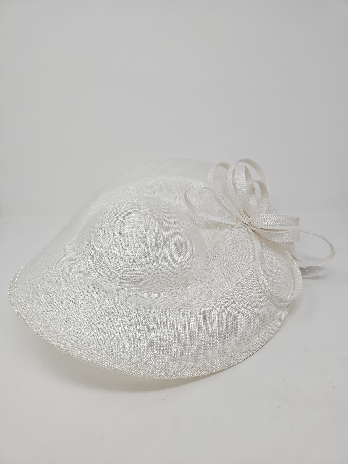 White Large Disc Hairband Fascinator