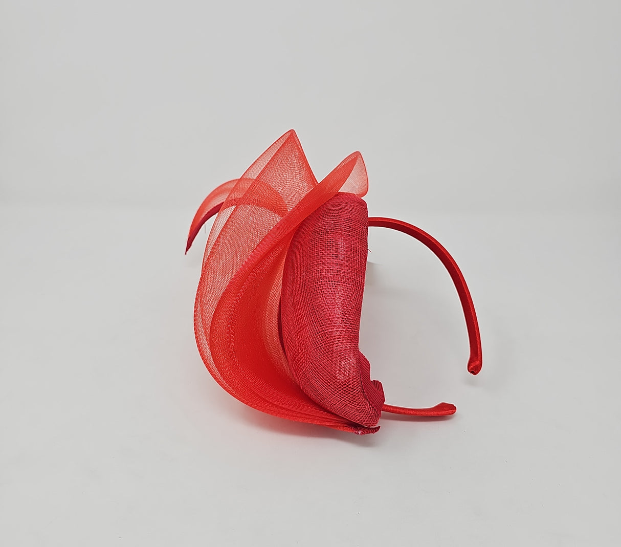 Tulip Red Net Hairband Fascinator