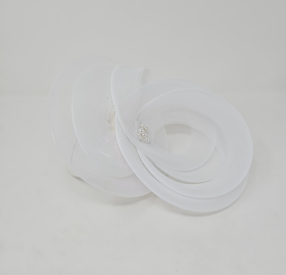 Perched White Layered Hairband Fascinator