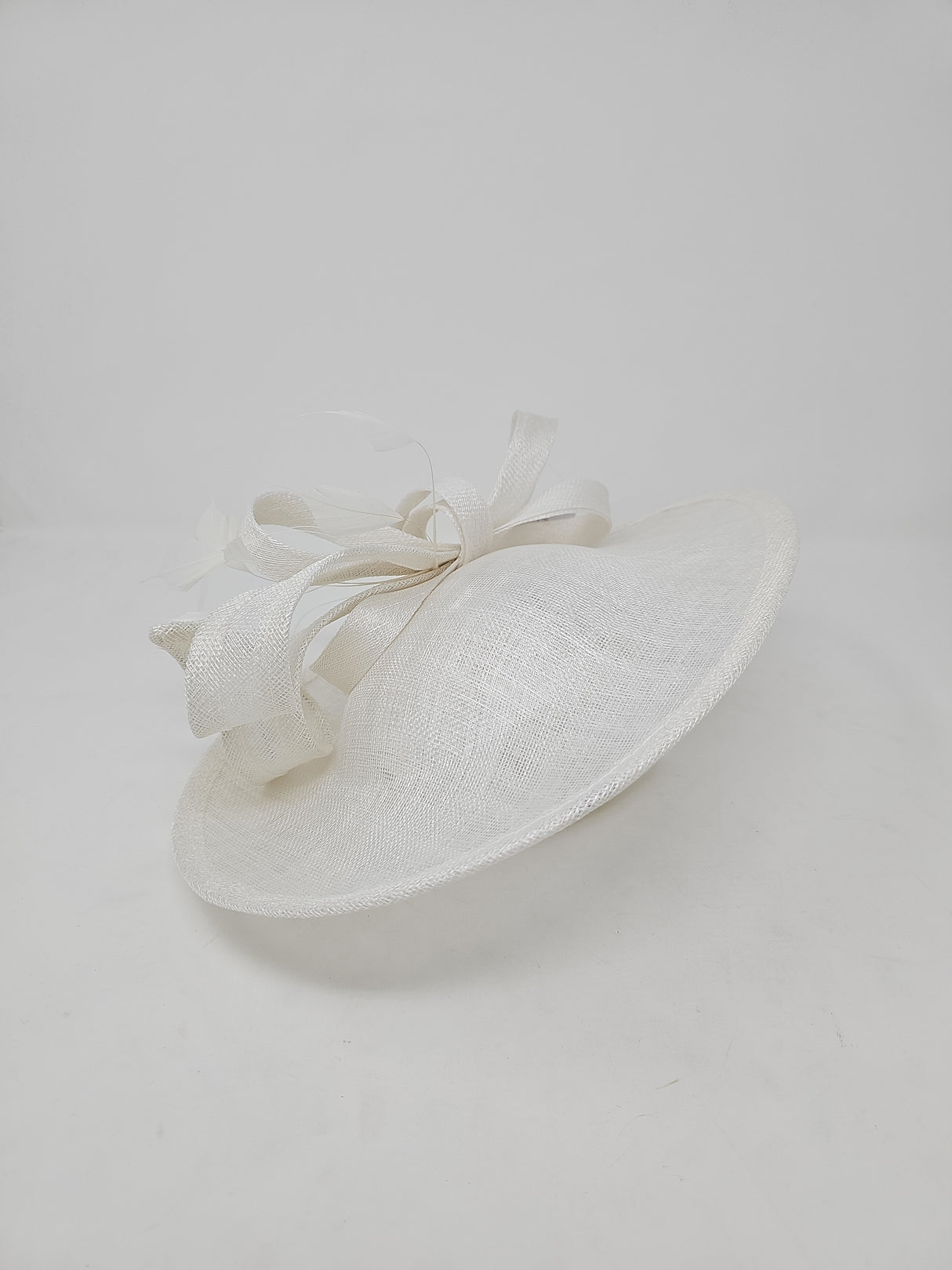 White Oval Disc Hairband Fascinator