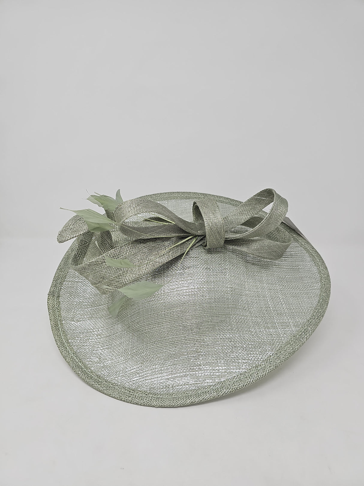 Metallic Sage Oval Disc Hairband Fascinator