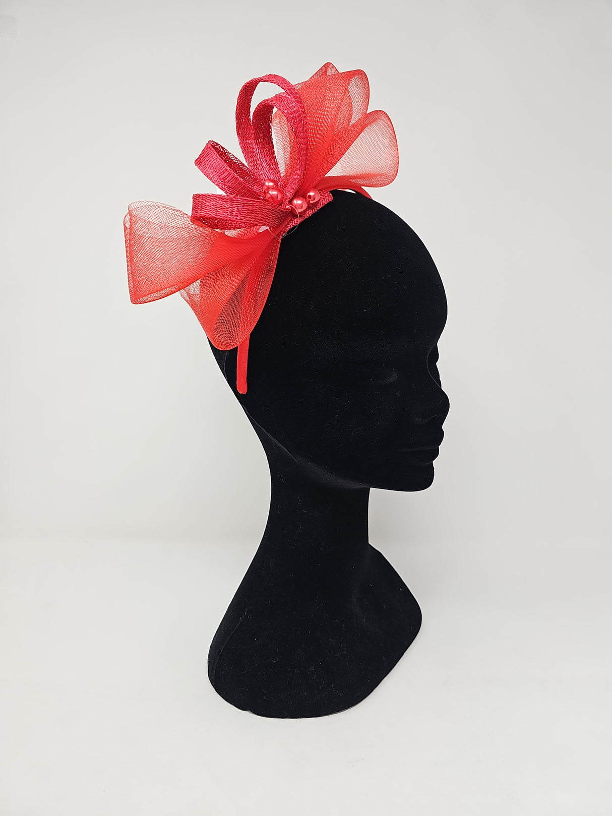 Tulip Red Bow Loop Hairband Fascinator