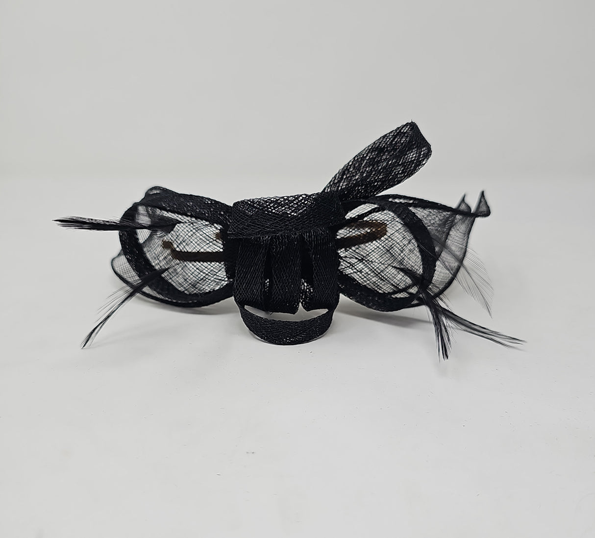 Black Looped Feather Hairband Fascinator