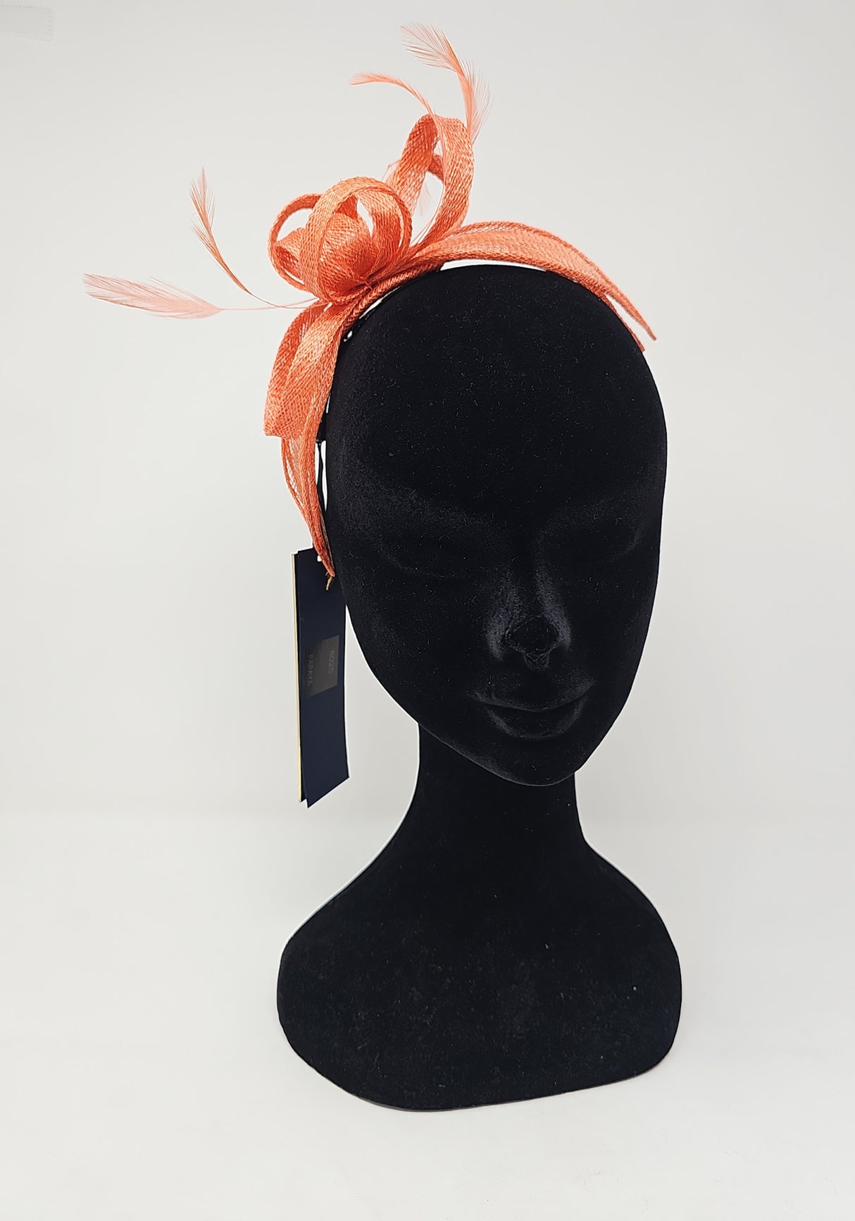 Papaya Looped Feather Hairband Fascinator