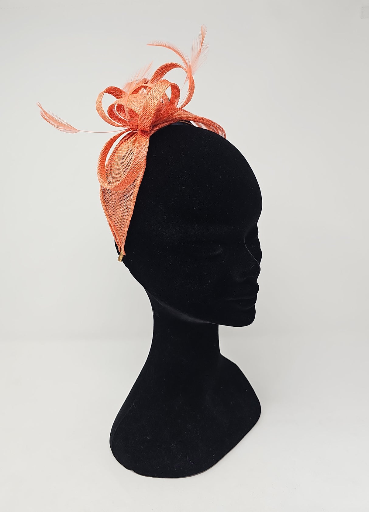Papaya Looped Feather Hairband Fascinator
