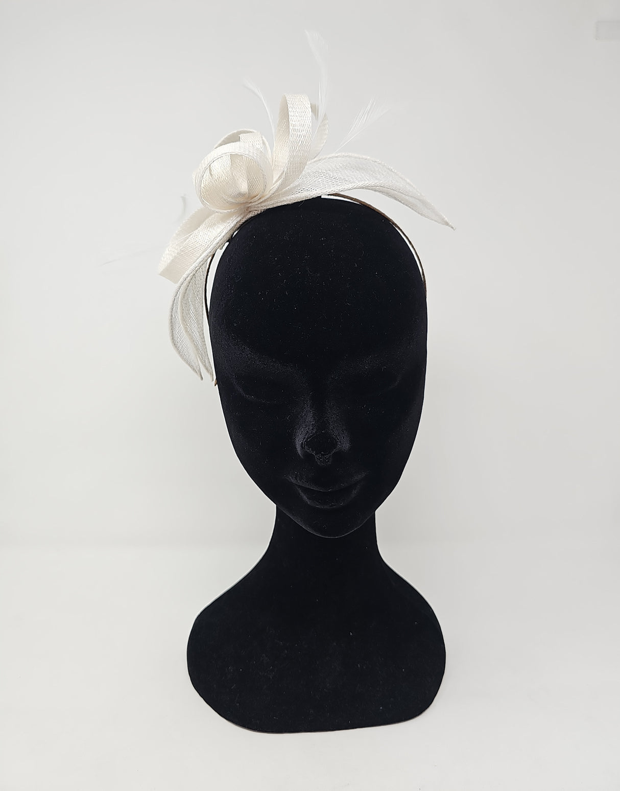 White Looped Feather Hairband Fascinator