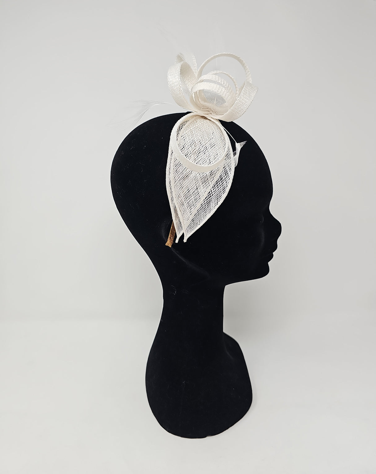 White Looped Feather Hairband Fascinator