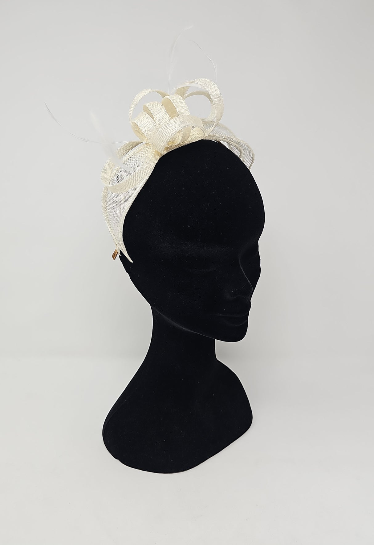 Ivory Looped Feather Hairband Fascinator