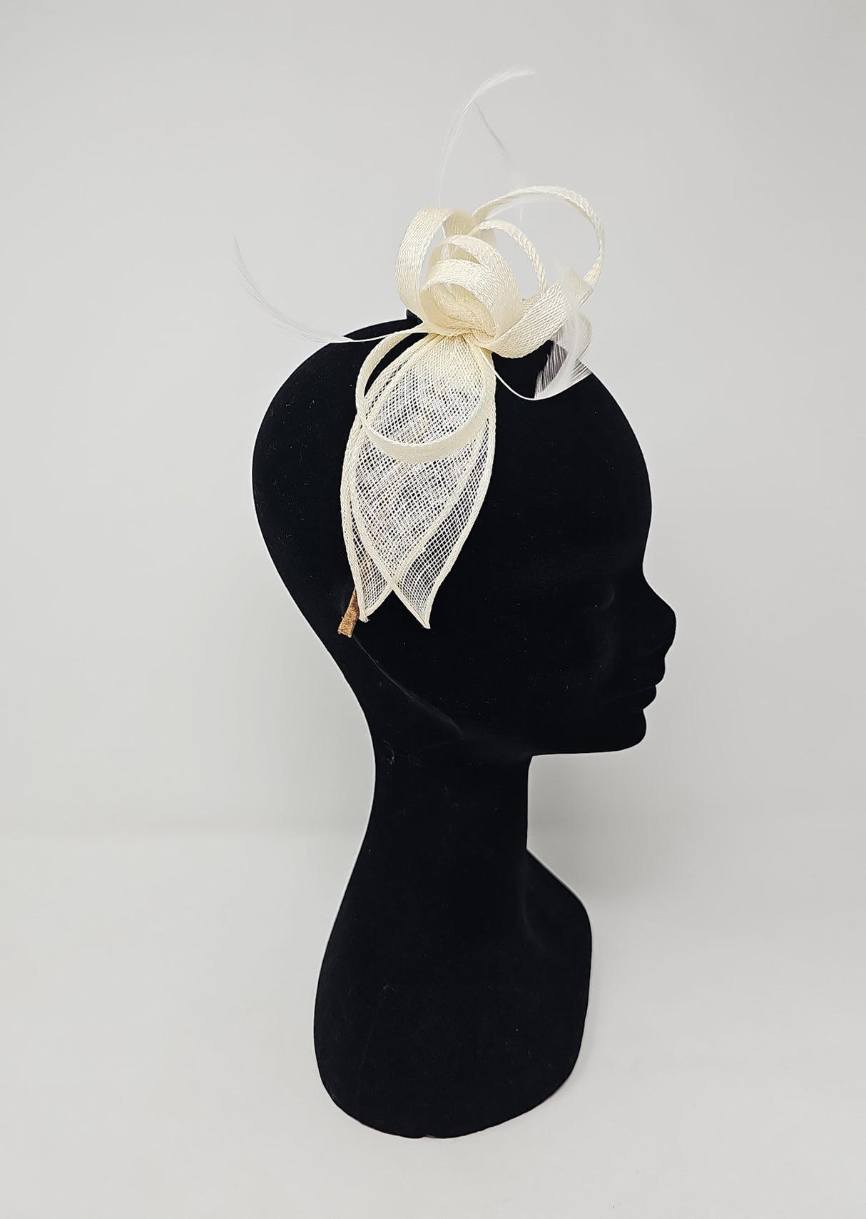 Ivory Looped Feather Hairband Fascinator