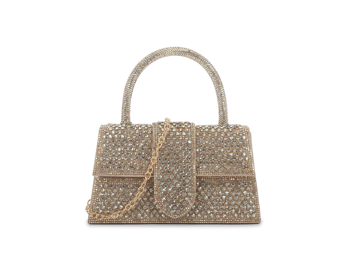Mini Gold Diamante Tote Handbag