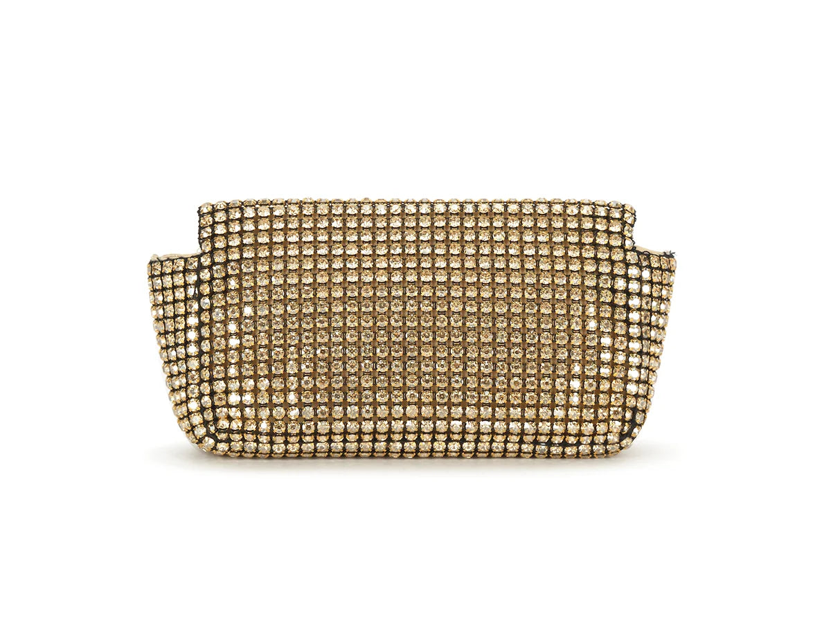 Gold Diamante Mini Clutch Bag