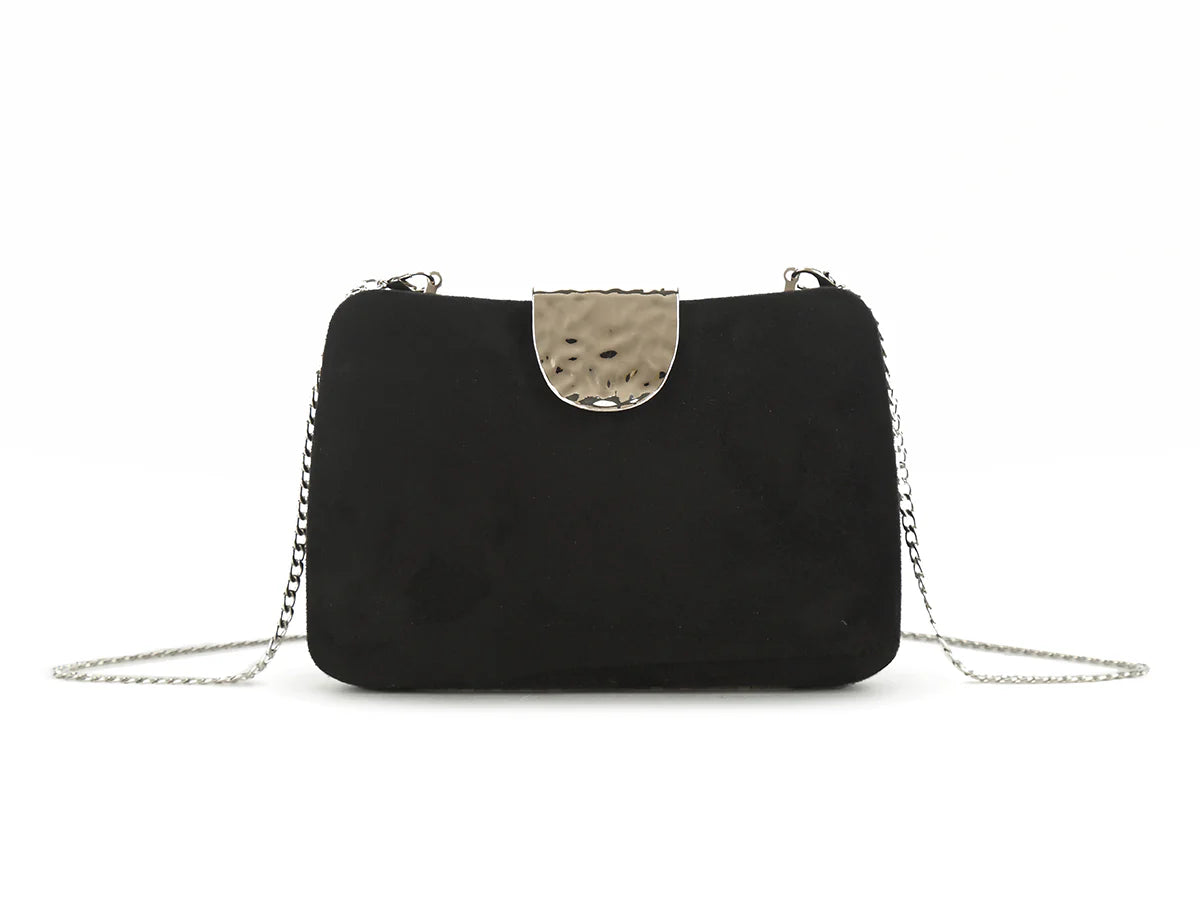 Black & Silver Box Clutch Bag